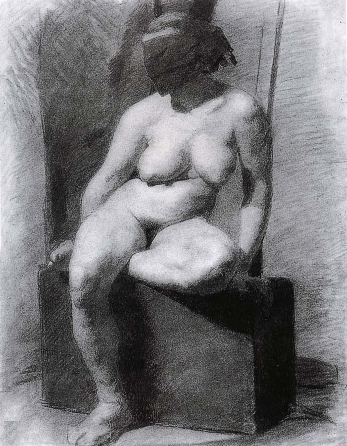 The Veiled Nude-s sitting Position